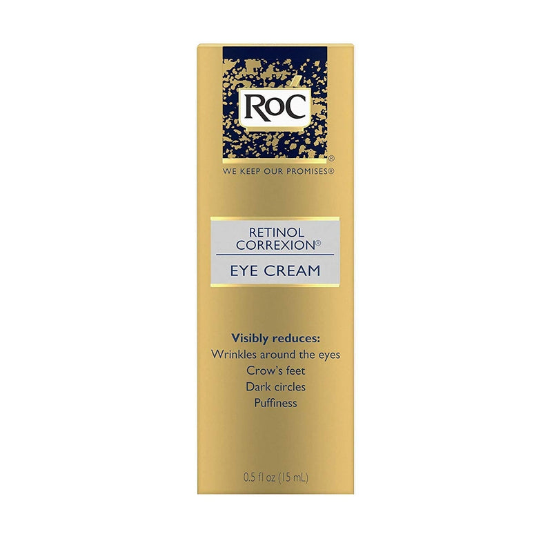 RoC Retinol Correxion Under Eye Cream for Dark Circles & Puffiness, Daily Wrinkle Cream, Anti Aging Line Smoothing Skin Care Treatment, 0.5 oz (Packaging May Vary) RoC