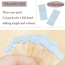 40 PCS Rooted Tape In Hair Extensions Real Human Hair Invisible Seamless Skin Weft Body Wave Highlight Double Side Tape Remy Human Hair Extensions Wavy For Women (14'',80g/40pcs,