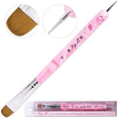 Ivy-L Premium 2 Way French Gel Acrylic Nail Art Kolinsky Brush with Dotting Tool for Professional Manicure Cuticle Clean up Nail Art Design (Size
