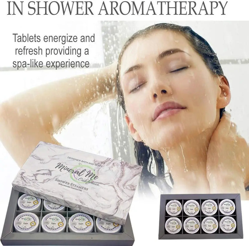 Shower Bombs Gift Set- 8 Aromatherapy Shower Steamer Vapor Tablets with Lavender Essential Oil for Vaporizing Spa Shower. Bath Bombs for Shower, Shower Melts - Stress Relief Gift for Men and Women Mineral Me California