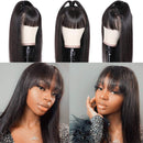 Short Human Hair Wigs with Bangs Brazilian Bob Straight Hair Virgin Human Hair Wigs for Black Women Short Straight Bob Wigs with Bangs Natural Black Wigs with Bangs YISEA Store