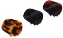 Parcelona French Onde Tortoise Shell Black and Savana Small 2” Celluloid Set of 3 Round Side Slide In Secure Grip Hair Claw for Women and Girls Parcelona