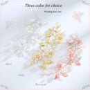 Yean Leaf Bridal Hair Vine Flower Pearl Wedding Hair Piece Rhinestone Hair Accessories for Women and Girls (Silver) Yean