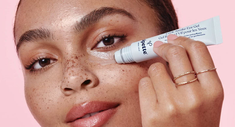 Pipette Look Awake Eye Gel | Puffiness, Wrinkles, Dark Circles under Eye Treatment for Women | Unique Peptide Formula with Moisturizing Squalane | Hypoallergenic | 0.5 Fl oz Pipette