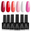 Beetles Valentine's Day Gel Nail Polish Set - 6 Colors Pink Rose Cherry Red Spring Summer Nail Gel Kit Baby Girlfriend Sweet Gift Box for Lady Gril Women Mom Mother Soak Off LED Nail Lamp Light beetles Gel Polish