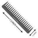 7 Inch Detangling Comb | 2 Pack | Black Carbon Fiber | Large Wide Tooth Detangler Comb | For Straight or Curly Hair | Wet or Dry Hair | Professional Grade Styling Comb for Men and Women Bardeau Essentials