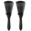 Detangling Brush for Afro America/African Hair Textured 3a to 4c Kinky Wavy/Curly/Coily/Wet/Dry/Oil/Thick/Long Hair, Knots Detangler Scalp Massage Comb Hair Detangler for Women (2 pcs, Black-Black) A.DASHER