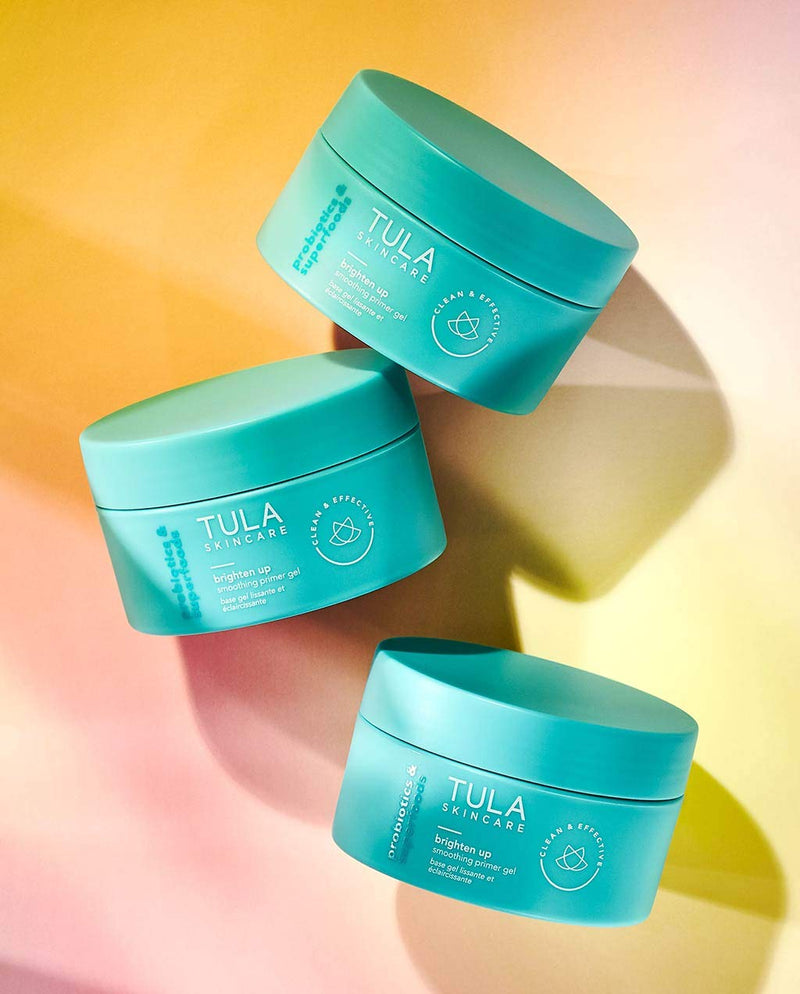 TULA Probiotic Skin Care Brighten Up Smoothing Primer Gel | Silicone-Free, Non-Comedogenic Face Primer Grips Makeup, Infused with Yuzu and Willowherb | 1.41 fl. oz. TULA