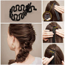 Topsy Hair Tail Tools Set,TsMADDTs Hair Braiding Tool Set 8 pcs Topsy Tail Tools 8 pcs French Centipede Braiders for French Twist Plait Ponytail 10 pcs Black Hair Ties Bulk TsMADDTs