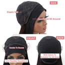 Body Wave Headband Wigs Scarf Human Hair Wig None Lace Front Wig 100% Brazilian Virgin Human Hair Wig For Black Women Glueless Machine Made Wave Headband Wigs Natural Color 150% Density (14 Inch). Borchan