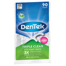 DenTek Triple Clean Advanced Clean Floss Picks, No Break & No Shred Floss, 90 Count DenTek