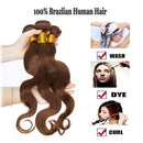 Body Wave Human Hair Bundle Sew in Brazilian Hair Weft 16 inches Medium Brown 1 Bundle 100g Soft Long Remy Hair Weave Extension for Afro American Black Women