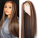 13x4 Blonde Lace Front Wigs Human Hair Pre Plucked Bleached Knots for Black Women Glueless Remy Brazilian HD Transparent Ombre Highlight Straight Lace Front Human Hair Wigs 150% Density(20 Inch, 4/27) TEMAN