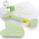Radiant Harmony Jade Roller & Gua Sha - Jade Gua Sha Massage Tool as Face Massager - Jade Roller for Face as Skin Care Tools - Easy to Use Gua Sha Facial Tools - Arrives in a luxury box with guide (Jade Roller & Gua Sha) RADIANT HARMONY