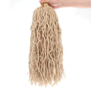 Xtrend 6 Packs Pre-Looped New Faux Locks Braids Hair 18 Inch Fashion Soft Locks Hair Blond Synthetic Hair Extend 21Strands New Loc Braiding Hair Most Natural Faux Locks Curly Crochet Hair 613