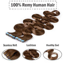 18 Inch Tape in Hair Extensions Body Wavy Human Hair 100g Thin Long Hair 40pcs/pack Seamless Skin Weft Glue in Wavy Hairpieces with Invisible Double Sided Tapes
