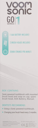 Voom Sonic Go 1 Series Battery-Operated Electric Toothbrush, Dentist Recommended, Portable Oral Care, 2 Minute Timer, Light Weight Design, Soft Dupont Nylon Bristles, Metallic Rose (VM-20700) Voom Sonic