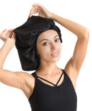 9-Row Cushion Nylon Bristle Black Satin Silk Bonnet Sleep Cap Enjoy Holiday 1981