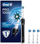 Oral-B 1000 CrossAction Electric Toothbrush, Black, Powered by Braun and Sensitive Gum Care Electric Toothbrush Replacement Brush Heads Refill, 3 Count Oral-B Store