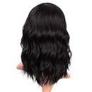 ENTRANCED STYLES Black Wigs with Bangs for Women 14 Inches Synthetic Curly Bob Wig for Girl Natural Looking Wavy Wigs ENTRANCED STYLES