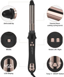 Prizm 1 Inch Wavy Professional Rotating Curling Iron, Nano Titanium Auto Spin Curling Wand Hair Curler with 11 Adjustable Temps 250Â°F to 450Â°F, Anti-Scald & Dual Voltage Prizm