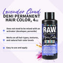 RAW Lavender Cloud Demi-Permanent Hair Color, Vegan, Free from Ammonia, Paraben & PPD, lasts over 45 washes, 4oz Ardell