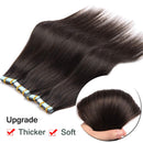 40 Pieces 100g Tape in Human Hair Extensions Rooted Dark Brown 20 inch Skin Weft Tape on Long Straight Remy Hair Seamless Invisible Double Sided for Women