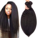 Odir Brazilian Kinky Straight Human Hair 3 Bundles 22 24 26 inch Yaki Straight Hair Weave Bundles Unprocessed Brazilian Virgin Human Hair Bundles Natural Color Odir