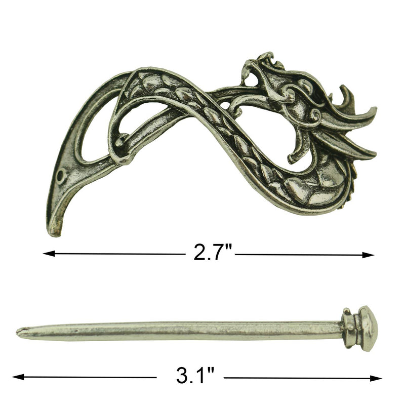 Tinsow 2 Pcs Silver Celtic Hair Slide Hairpins Hair Accessories Hair Clips, Creative Hair Barrette Minimalist Hair Claw Hair Pin Hair Accessories for Women (Style B S) Tinsow