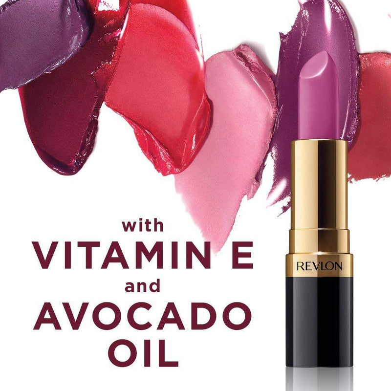 Revlon Super Lustrous Lipstick with Vitamin E and Avocado Oil, Cream Lipstick in Burgundy, 477 Black Cherry, 0.15 oz (Pack of 2) REVLON