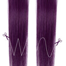 Winsky Purple-red Clip in Colored Hair Extensions 100% Real Human Hair - Straight Highlights Girls Clip on Hairpieces 5 Pieces/Set (18inch, Purple-red） Winsky