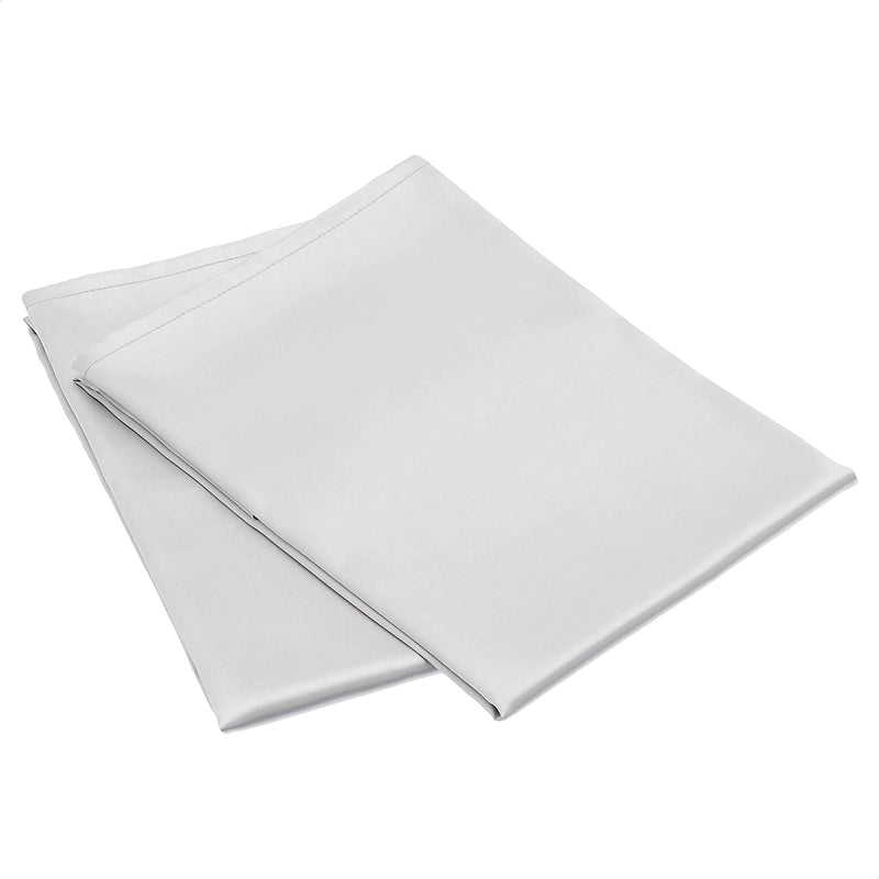 Amazon Basics Satin Pillowcases for Hair and Skin, Envelope Closure - Light Grey, Standard, Pack of 2 Amazon Basics Store