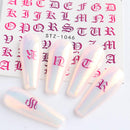 Gothic Letters/Dog/Butterfly Nails Water Stickers Decals Old English Design Nail Supplies Cartoon Animals Flower Lip Colorful Slider Decals Foils Tattoos Full Cover Wraps Manicure Tips 16 PCS ARTEM