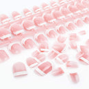 Yokilly 120 Pieces Natural French Fake Nails,Acrylic False Nails Kit Including 12 Different Size Short Press on False Nails,Pink White Nails Tips Sets with Nail Glue Stickers,Files and Stick (120 Pcs) Yokilly