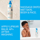 La Roche Posay Lipikar Wash AP+ Body & Face Wash with Pump, Gentle Daily Cleanser with Shea Butter & Niacinamide for Extra Dry Skin, Allergy Tested La Roche-Posay