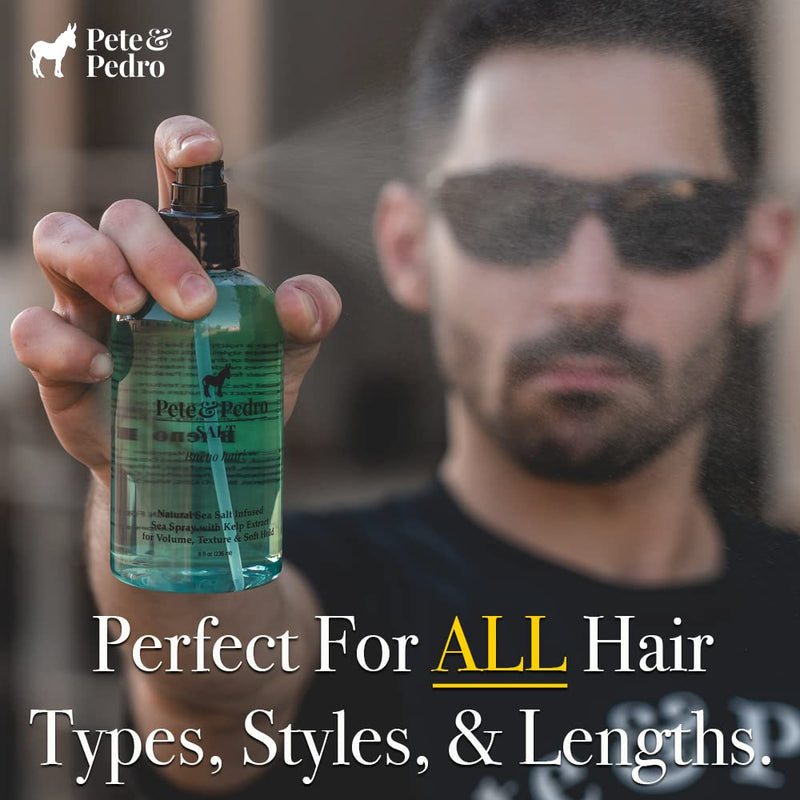 Pete & Pedro SALT - Natural Sea Salt Spray for Hair Men & Women, Adds Instant Volume, Texture, Thickness, & Light Hold | Texturizing & Thickening | As Seen on Shark Tank, 2.0 oz. Infinity Warehouse
