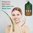 Pure Aloe vera gel - with 100% Fresh & Pure Aloe Infused with Stem Cells, Collagen, Tea Tree Oil - Natural Raw Moisturizer for Face, Skin, Body, Hair. Perfect for Sunburn, Acne, Razor Bumps 16.9 fl oz First Botany