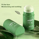 Green tea/Eggplant Purification Clay Stick, Deep Cleansing Pores, Improves Skin, Suitable for Men and Women of All Skin Types （2 PCS） (Green tea/Eggplant) Ysnhsye