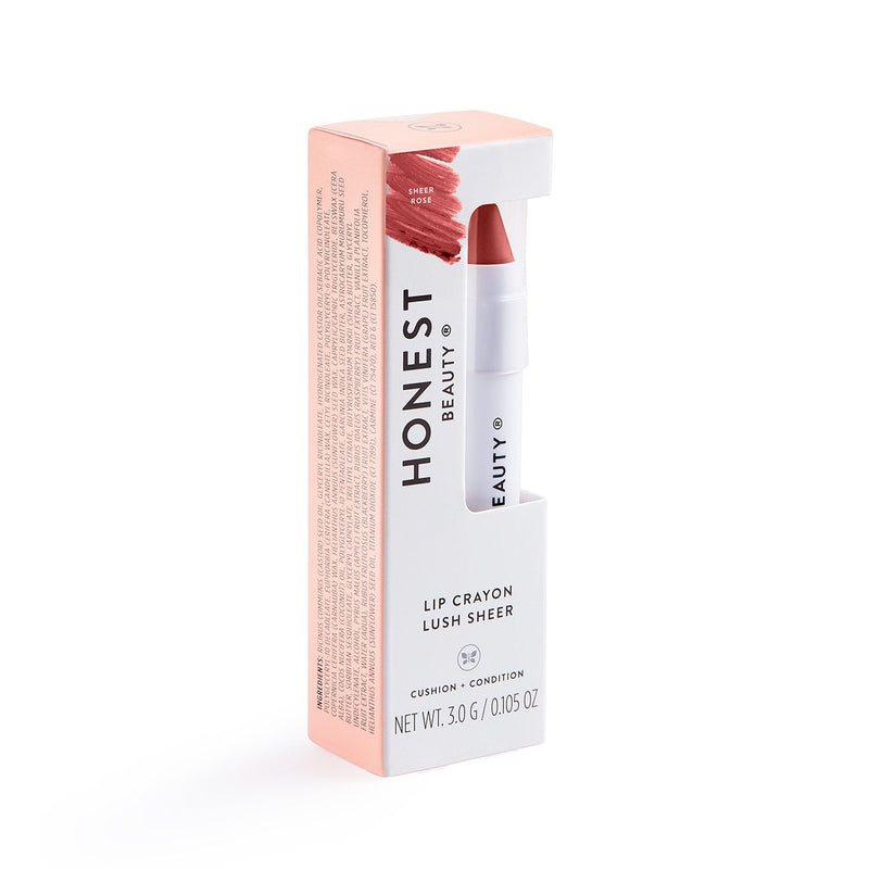 Honest Lip Crayon Lush Sheer - Rose Women Lipstick 0.105 oz Honest Beauty
