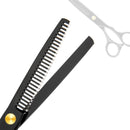 Professional Home Hair Cutting Kit - Quality Home Haircutting Scissors Barber/Salon/Home Thinning Shears Kit with Comb and Case for Men and Women (Black