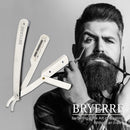 BRYERRE Professional Barber Straight Razor Safety Edge with 100-Pack Derby Blades 100 Percent Stainless Steel for Smooth Shave (Silver) BRYERRE