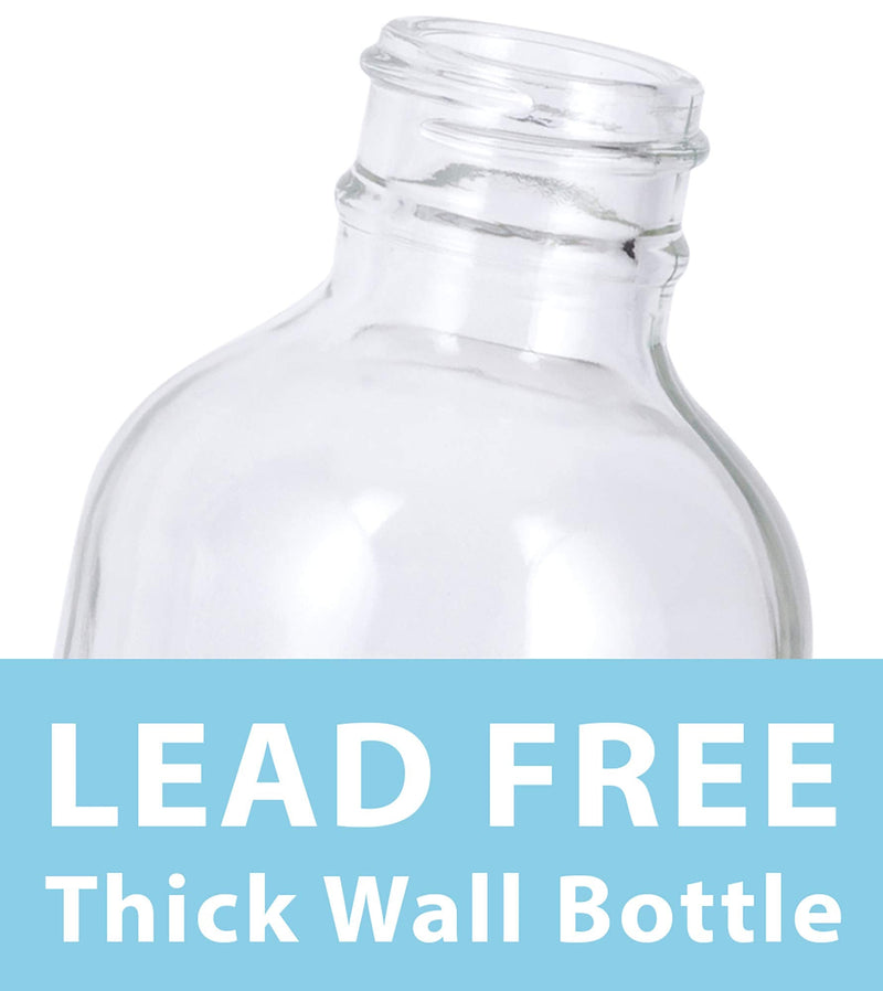 4 oz / 120 ml Clear Glass Boston Round Bottle with White Trigger Spray (12 pack) JUVITUS