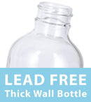 4 oz / 120 ml Clear Glass Boston Round Bottle with White Trigger Spray (12 pack) JUVITUS