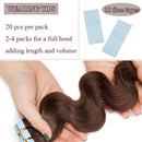 40 PCS Rooted Tape In Hair Extensions Human Hair Invisible Seamless Skin Weft Body Wave Highlight Double Side Tape Remy Human Hair Extensions Balayage Wavy For Women (14'',80g/40pcs,