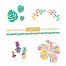 TROPICAL BRIGHTS VARIETY SET Flash Tattoos set of 25 assorted tropical inspired premium waterproof colorful metallic gold & silver jewelry temporary foil party tattoos - Party Supplies Flash Tattoos