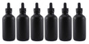 Cornucopia 4oz Black Glass Dropper Bottles (6-Pack), Refillable Glass Eye Dropper Containers for Essential Oils, Cosmetics, and Cooking, Powder Coated Glass Cornucopia Brands Store