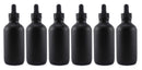 Cornucopia 4oz Black Glass Dropper Bottles (6-Pack), Refillable Glass Eye Dropper Containers for Essential Oils, Cosmetics, and Cooking, Powder Coated Glass Cornucopia Brands