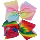 Boutique Large Big Grosgrain Ribbon Glitter Rhinestones Rainbow Bow Alligator Hair Clips for Girls,Teens CELLOT