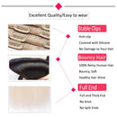 Hairro Clip in Hair Extensions 100% Human Hair Thin White Blonde 18 Inch Long Straight Human Hair Clip on Hairpieces 75g Machine Weft 8pcs 18 Clips for Women