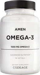 Amen Omega-3 Supplement - 1500mg High-Potency Daily Omega 3 - EPA and DHA Fatty Acids Fish Oil - 45-Day Supply - Fatty Acid Supplements - Fish Oil Pills - Non-GMO - 90 Soft Gels Capsules Infinity Warehouse